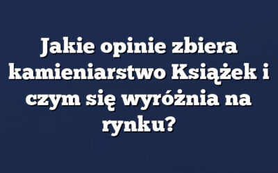 Jakie opinie zbiera kamieniarstwo Książek i czym się wyróżnia na rynku?